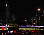Night: Chicago Sears Tower over the Kennedy Expressway
